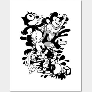 FELIX THE CAT - Classic cartoon ink mashup Posters and Art